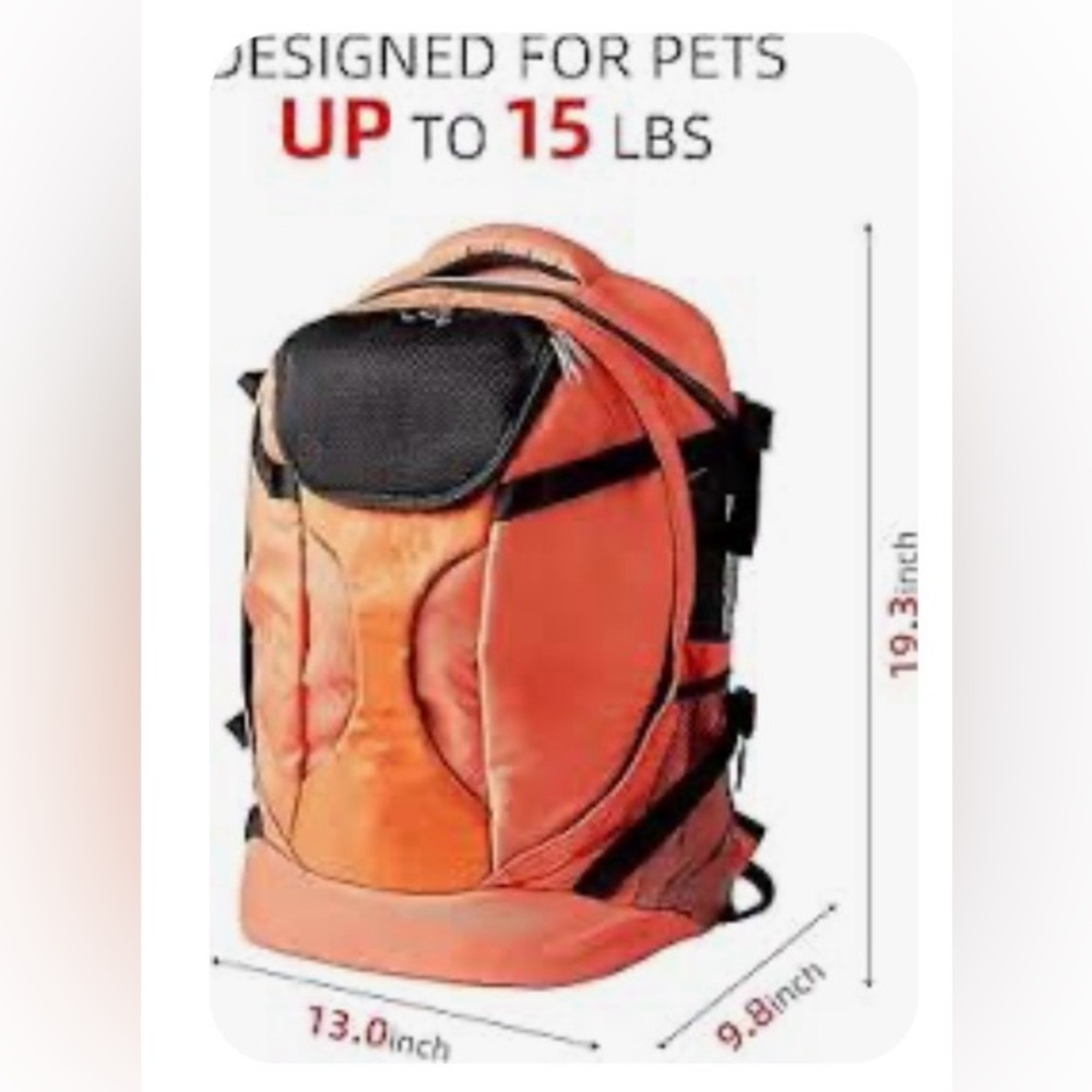Lanperle Orange & Black Pet Carrier Backpack